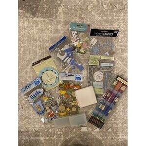 Baby Boy Scrapbooking Bundle Paper House Jolees Precision Press Stickers Glitter